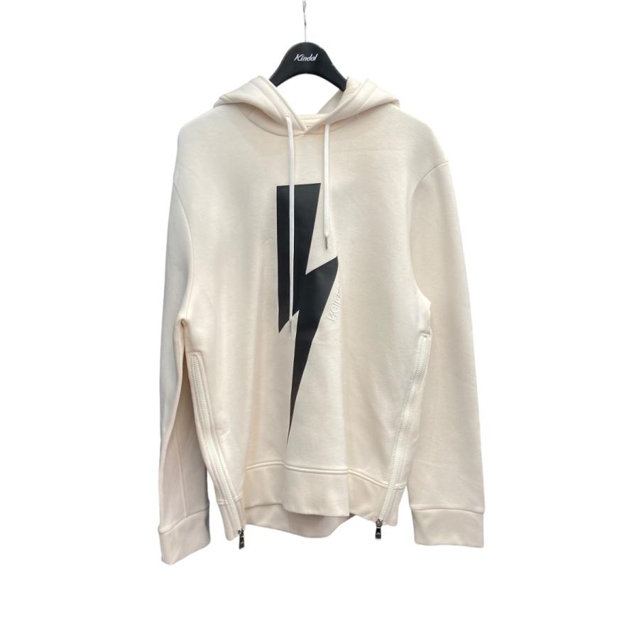 値下げ】NEIL BARRETT サンダーボルトロゴ サイドジップパーカー  