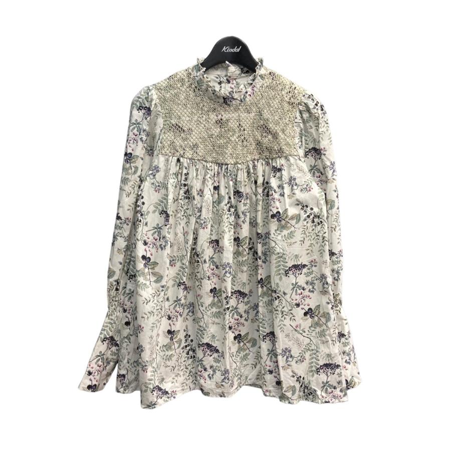 値下げ】SEVEN TEN by MIHO KAWAHITO スモック刺繍プリントブラウス 
