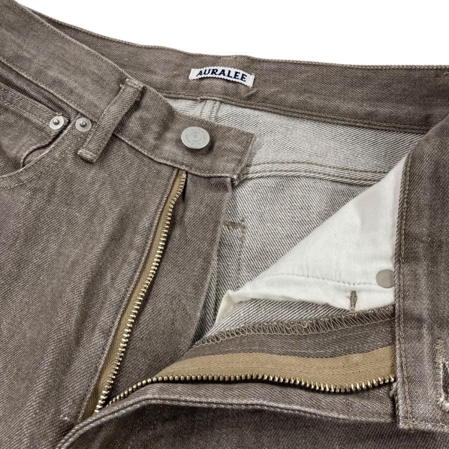 値下げ】AURALEE 23AW HARD TWIST BROWN DENIM 5P PANTS デニムパンツ 