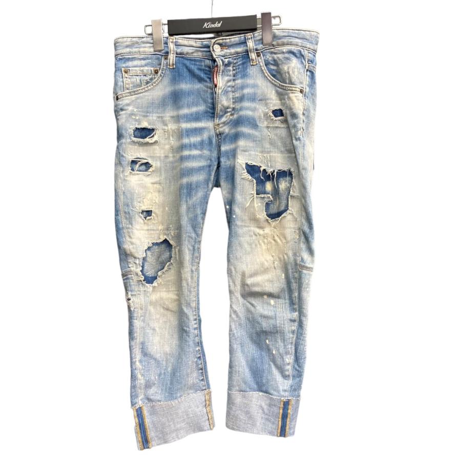 DSQUARED2 【値下げ】DSQUARED2 23AW クロップドダメージデニムパンツ 