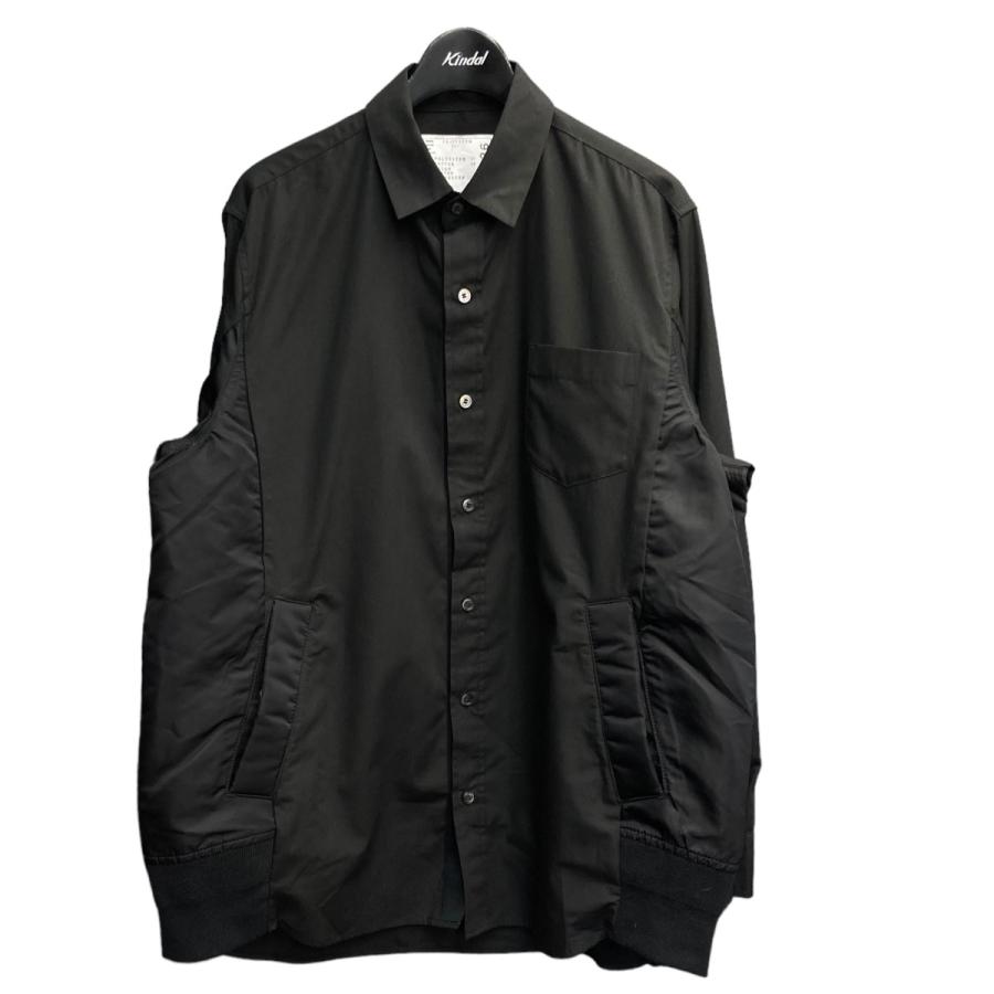 新品 sacai 24ss Cotton Poplin Shirt Black