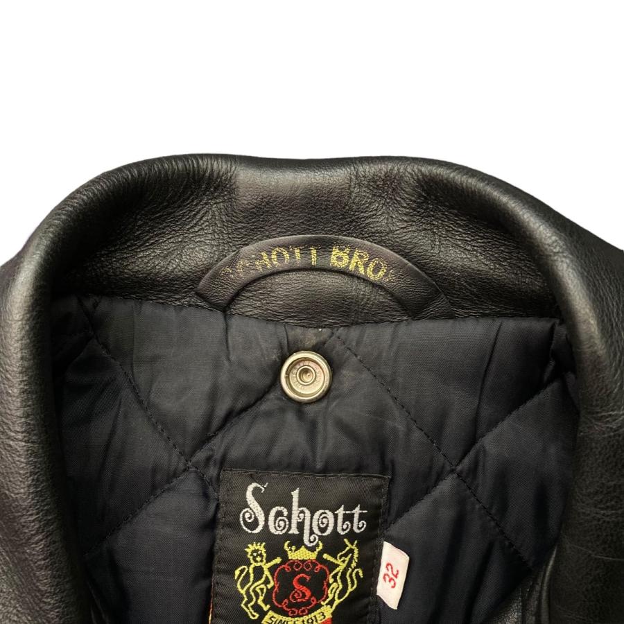 Schott ダブルライダースジャケット 7007 ブラック 32 Schott N.Y.C 【値下げ】Schott レザーライダースジャケット