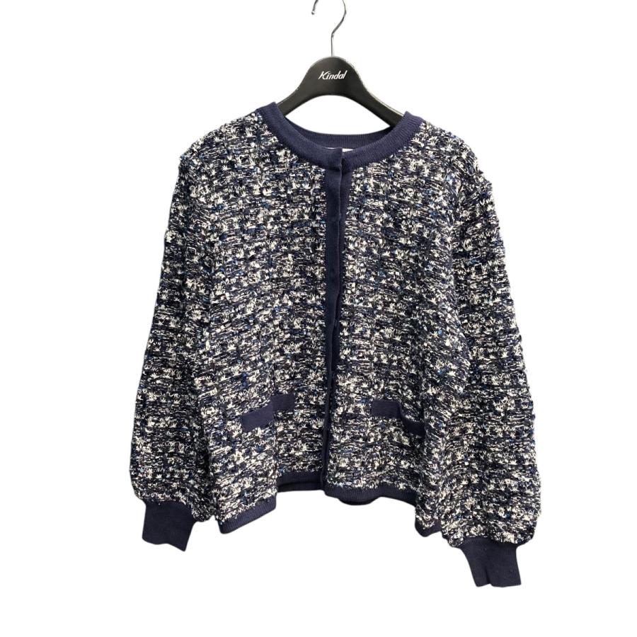 値下げ】maison de dolce ツイードカーディガン DO210756 ネイビー (EC