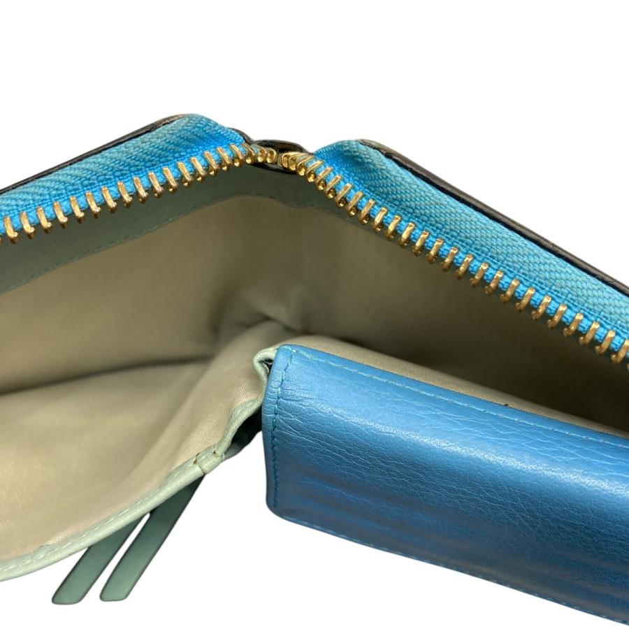 ロエベ　二つ折り財布　ウォレット　SKYBLUE LOEWE（ロエベ） コンパクトジップウォレット 二つ折り財布 財布