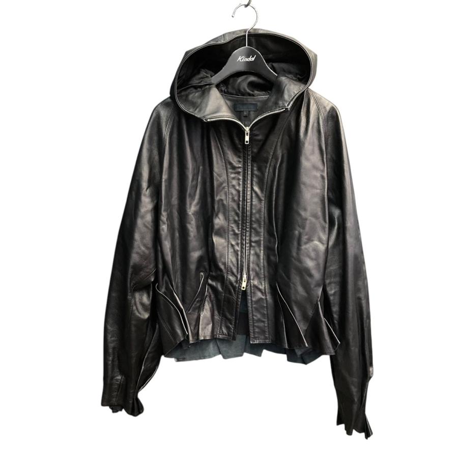 オマールアフリディ Omar Afridi PLEATED LEATHER HOODIE ジップ オマールアフリディ Omar Afridi PLEATED LEATHER HOODIE ジップ