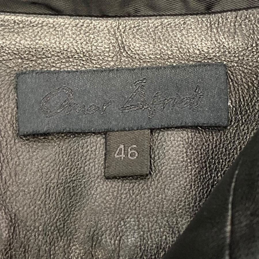 値下げ】Omar Afridi PLEATED LEATHER HOODIE ジップパーカー ブラック