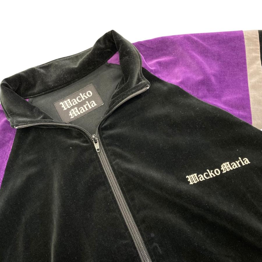 黒XL【WACKOMARIA】VELVETEEN JKT／新品タグ付／送料込 WACKO MARIA/VELVETEEN TRACK JACKET（BLACK/PURPLE）［ベルベッ