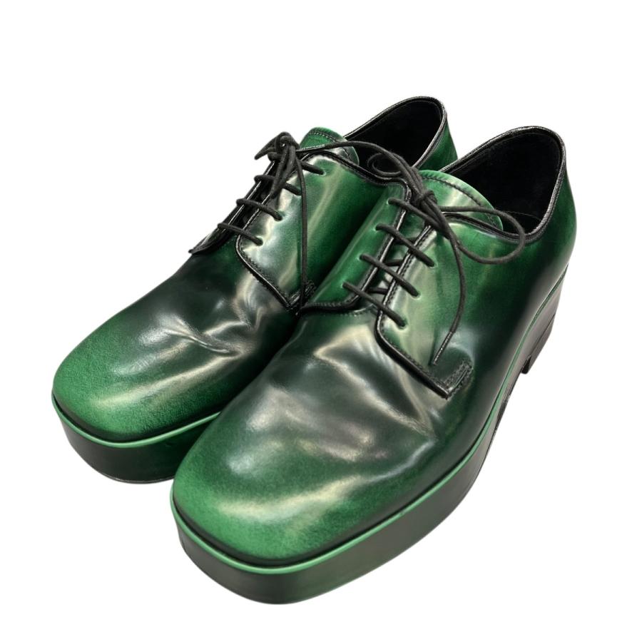 PRADA（プラダ） レザーシューズ 2EG379 グリーン サイズ：7
