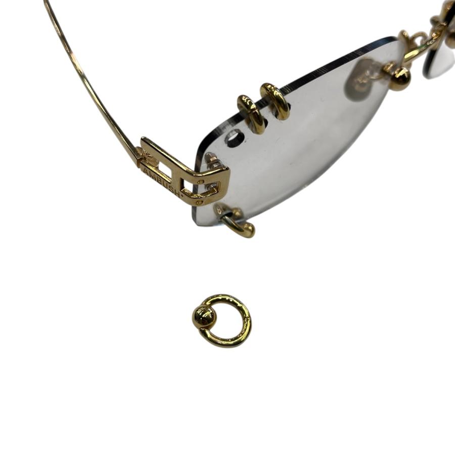 【値下げ】AMBUSH Pierced Sunglasse 眼鏡 12114551 ゴールド　レンズ：クリア サイズ：61?20-14 (栄サウスピー