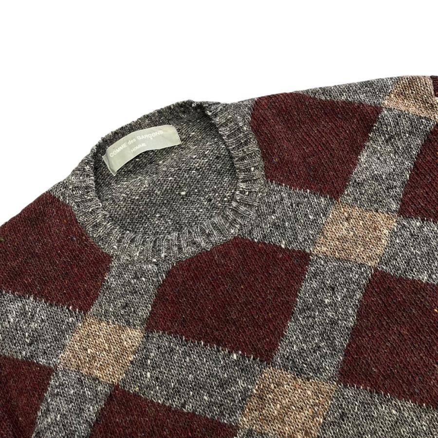 田中オム AD1997 コムデギャルソンオム リネンコットンチェックニット COMME des GARCONS HOMME 90's 90年代 コムデギャルソンオム 田中期