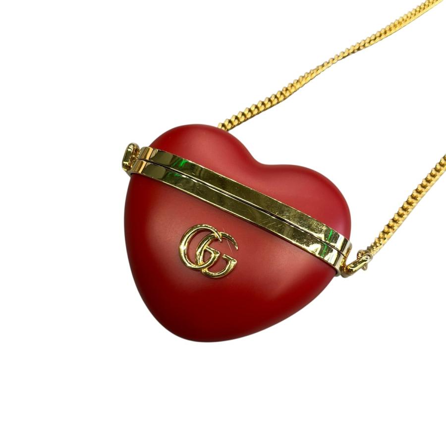 ○★新品未使用 グッチ GGマーモント ハートシェイプエアーポッズケース レッド GUCCI（グッチ） 【値下げ】GUCCI GGマーモント ハートシェイプ