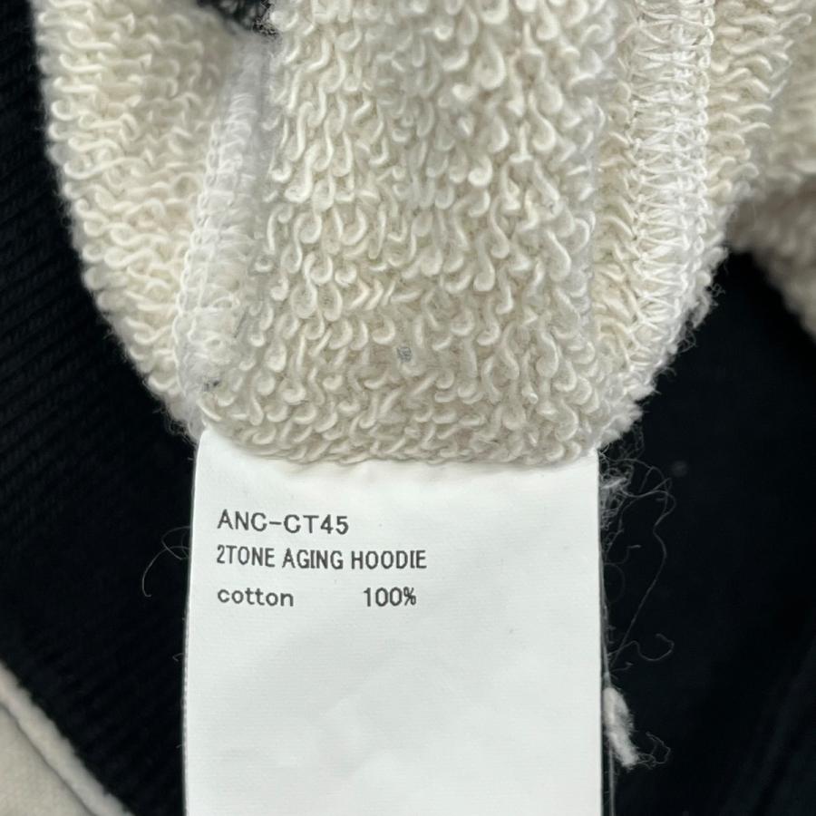 アンセルム ANCELLM 24SS 2tone aging hoodie プルオーバーパーカー