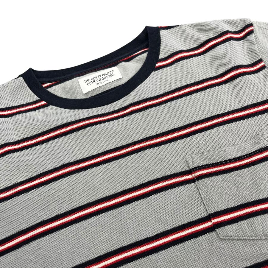 WACKO MARIA（ワコマリア） ボーダーTシャツ ライトグレー サイズ：M