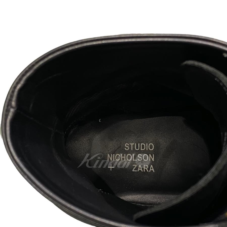 スタジオニコルソン STUDIO NICHOLSON ×ZARA レースアップレザーブーツ ブラック サイズ：43｜kindal｜08
