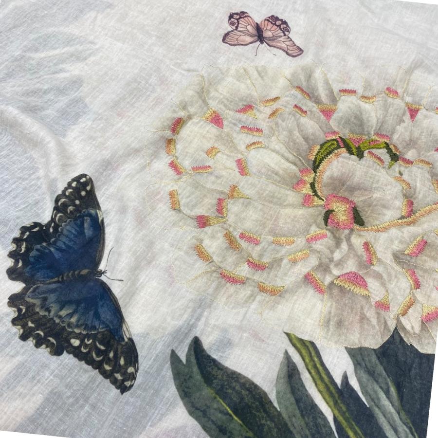 Faliero Sarti ファリエロサルティ 刺繍プリントデザイン 大判ストール 