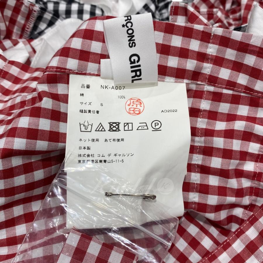 値下げ】Comme des Garcons Girl ギンガムチェックフリルエプロン  