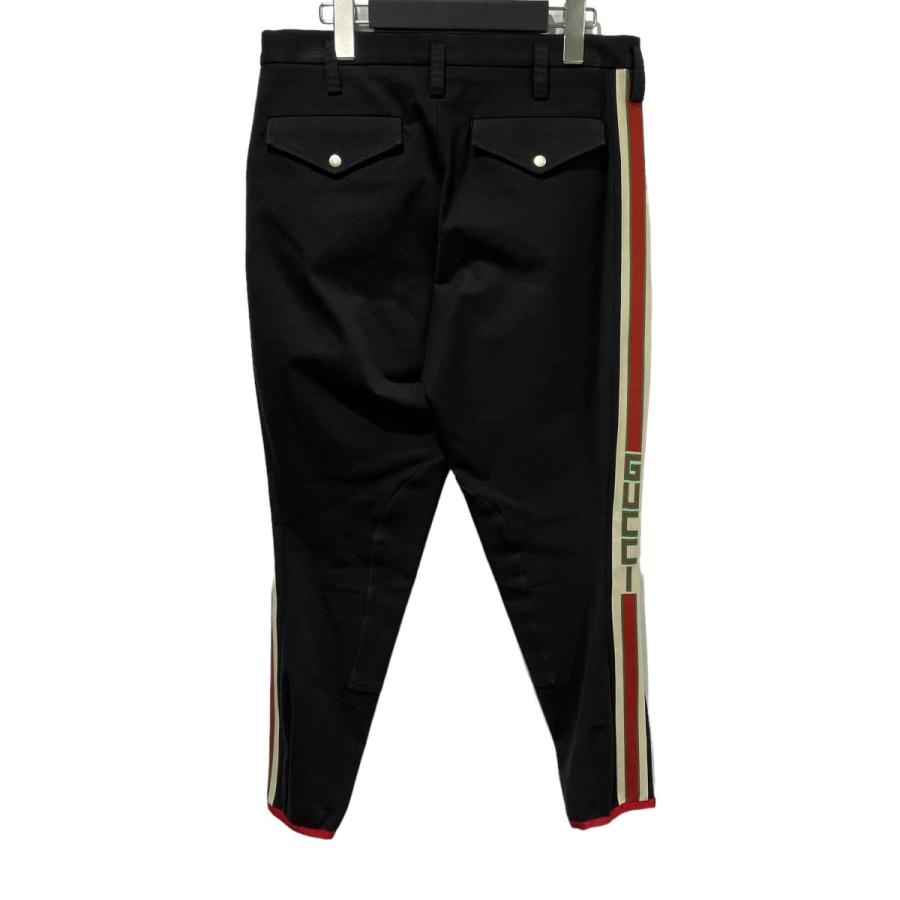 GUCCI グッチ 裾ジップ サイドラインギャバジンパンツ 495695 ブラック 