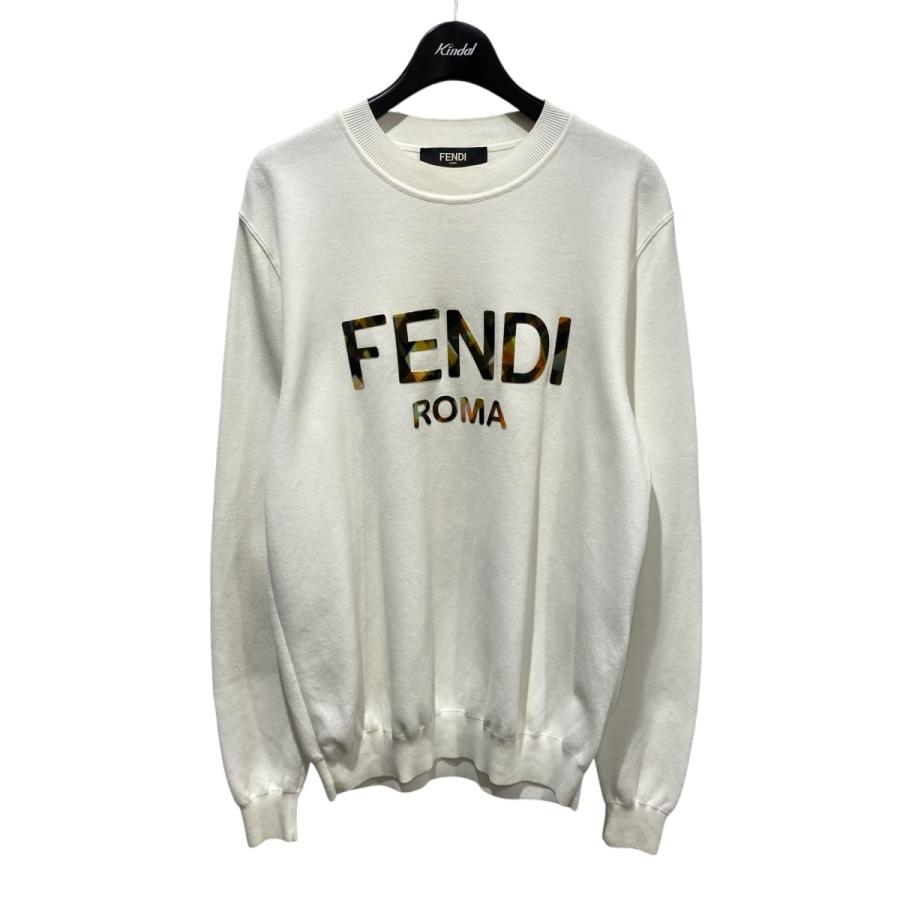 fendi フェンディ ニットホワイトロゴ長袖