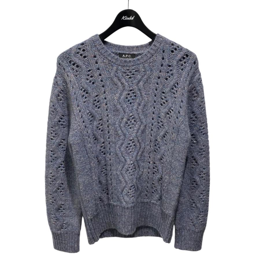 A.P.C.（アーペーセー） アルパカ混 ケーブルニットセーター ブルー