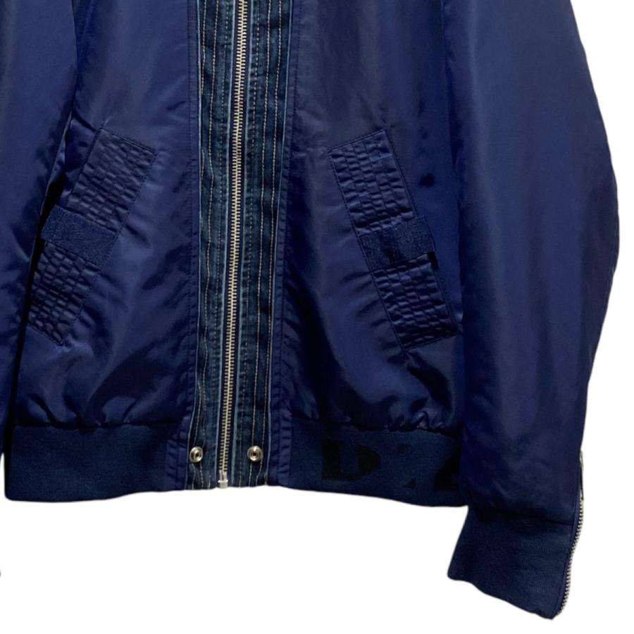 ディーゼル DIESEL デニム切替 袖ジップ MA-1ジャケット ネイビー 