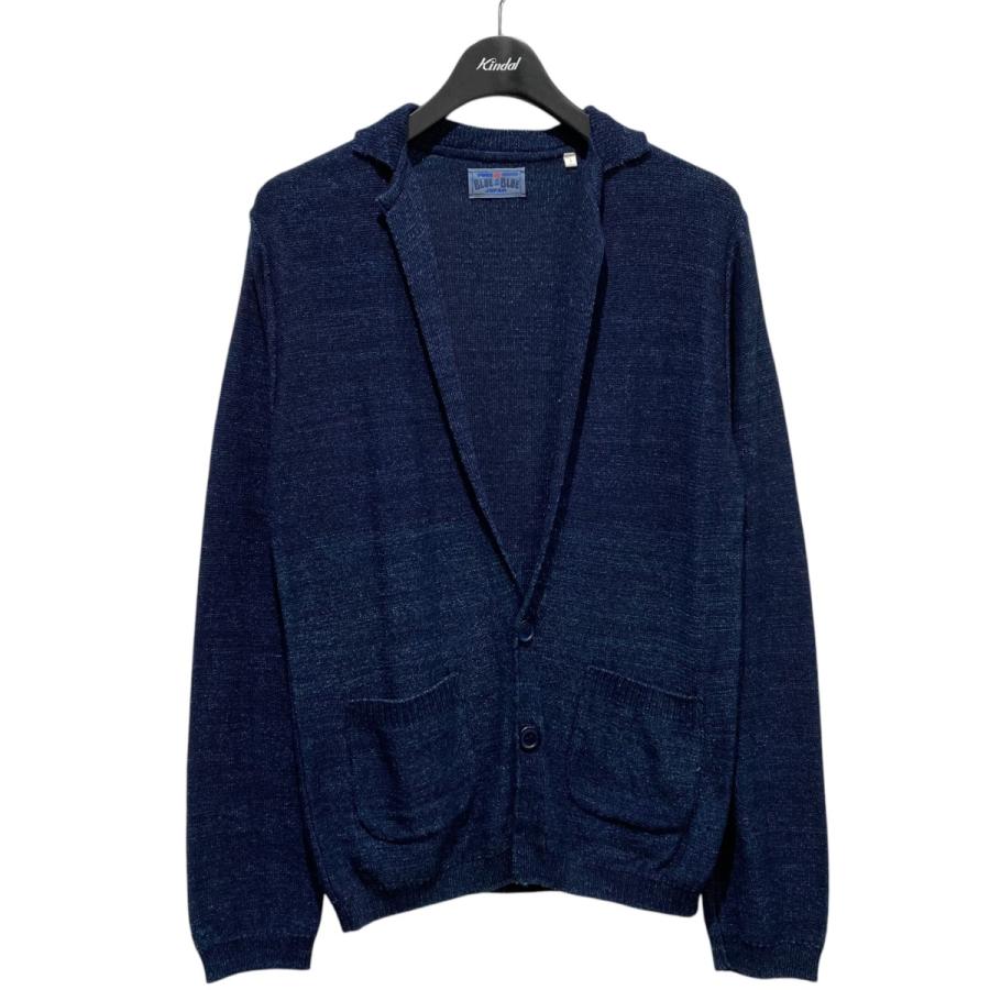 ブルーブルー BLUE BLUE 製品染め ニットジャケット ネイビー サイズ 
