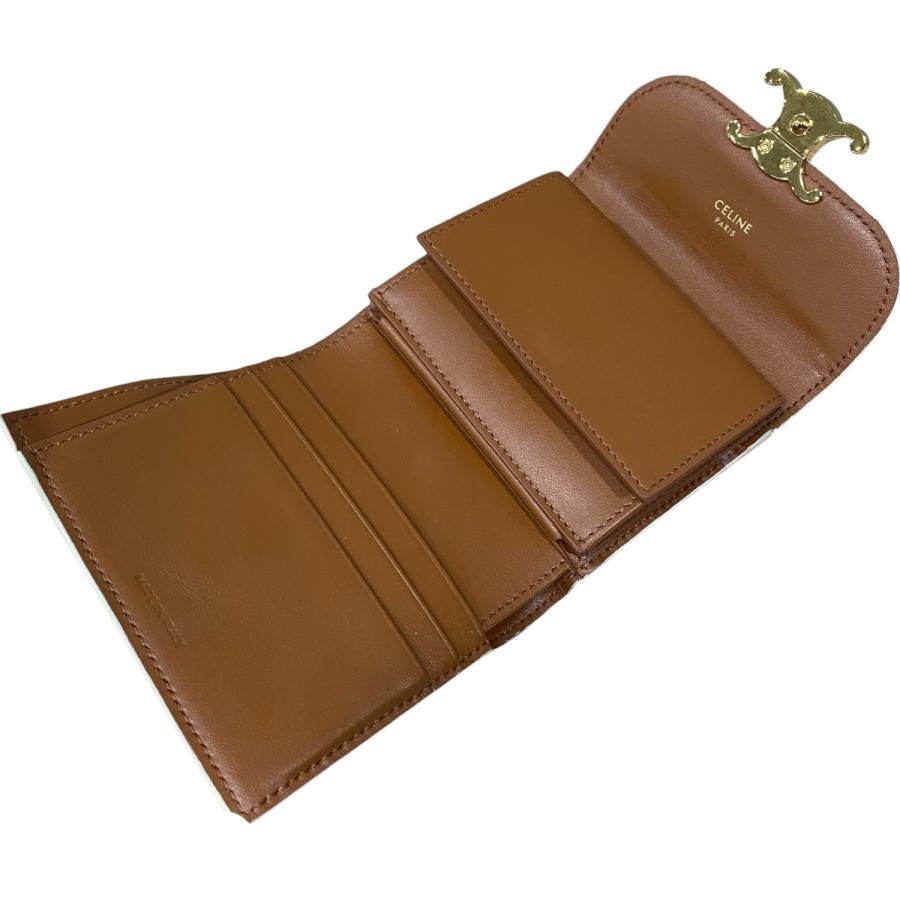 CELINE（セリーヌ） トリオンフ 三つ折り財布 ホワイト : カインドオル
