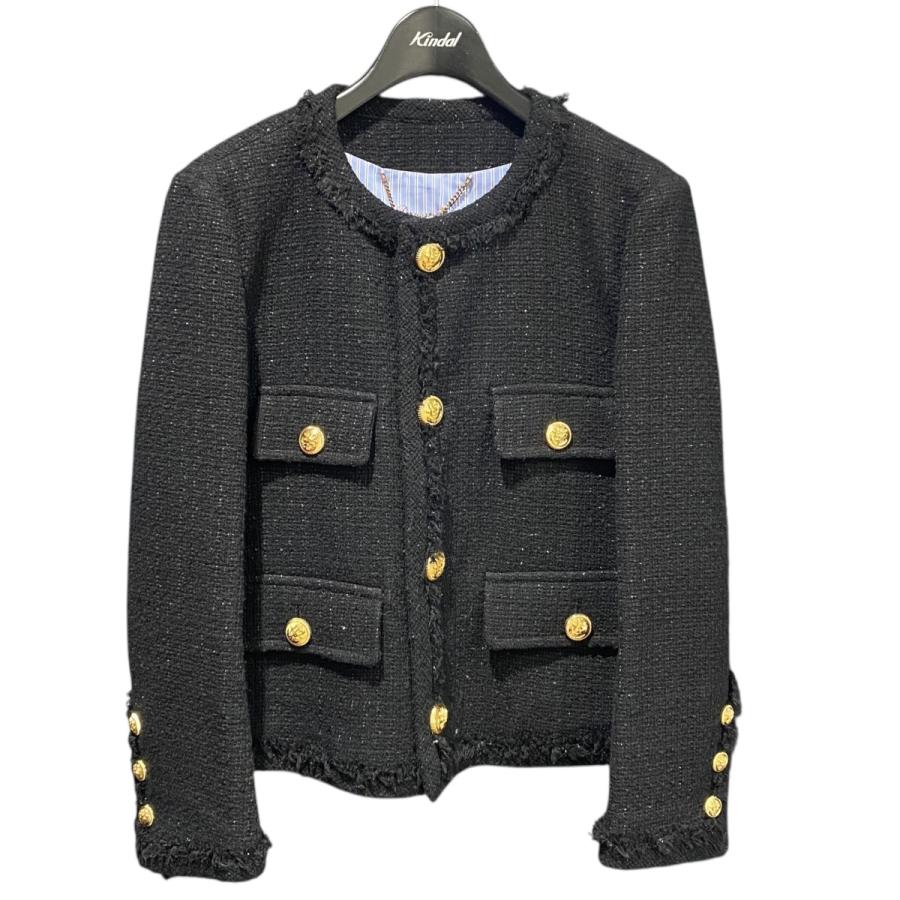 DSQUARED2 モヘア ツイード ジャケット 42 DSQUARED2 チェーントリム ツイードジャケット | ブルー | FARFETCH JP