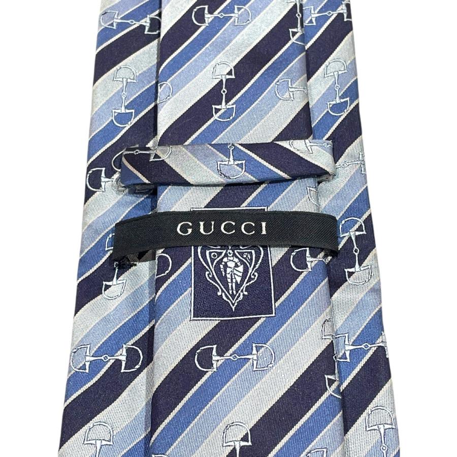 グッチ　ネクタイ　ホースビット総柄　レギュラータイ　ネイビー　シルク　イタリア製 GUCCI（グッチ） 【値下げ】GUCCI ホースビット シルク ブランドロゴ