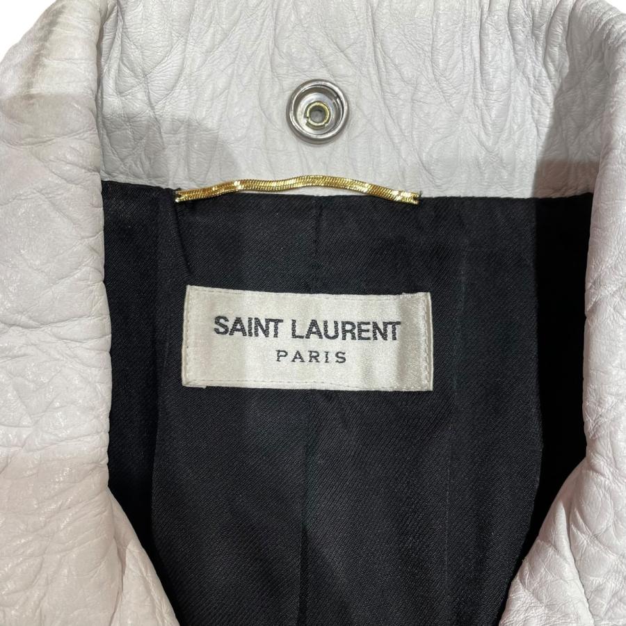 SAINT LAURENT 【値下げ】SAINTLAURENT レザージャケット ホワイト