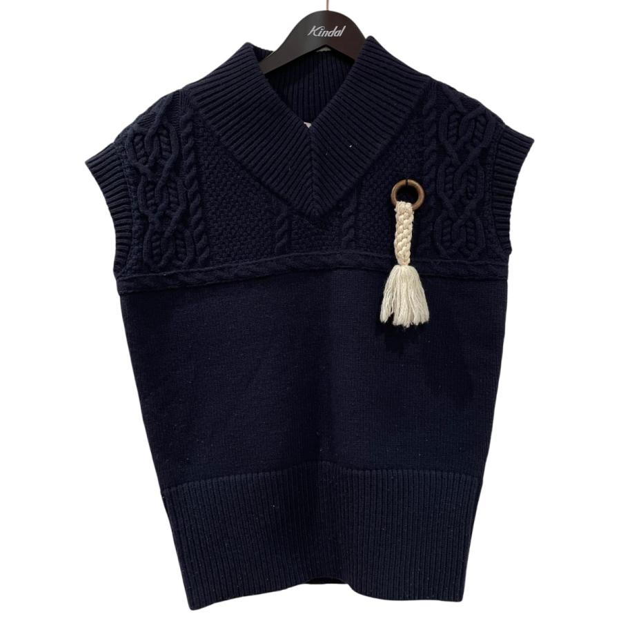 『期間限定値下げ』charles jeffrey ベスト 値下げ】CHARLES JEFFREY LOVERBOY 23SS ニットベスト ネイビー サイズ