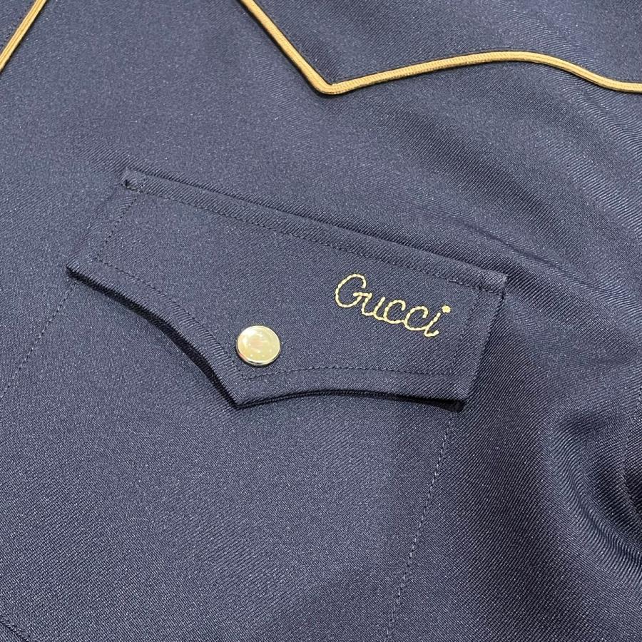 GUCCI（グッチ） 【値下げ】GUCCI ウエスタンシャツ 751039 ネイビー