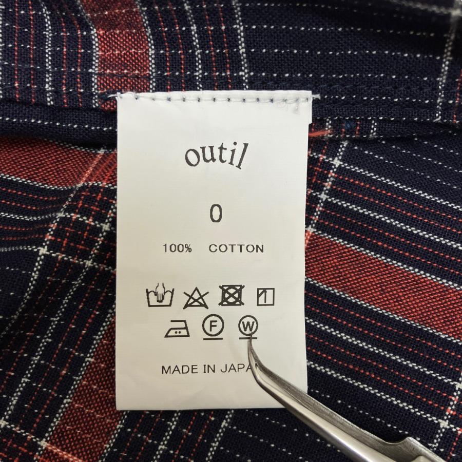 OUTIL ウティ OUTIL CHEMISIER ORIEUX チェック 長袖シャツ レッド 