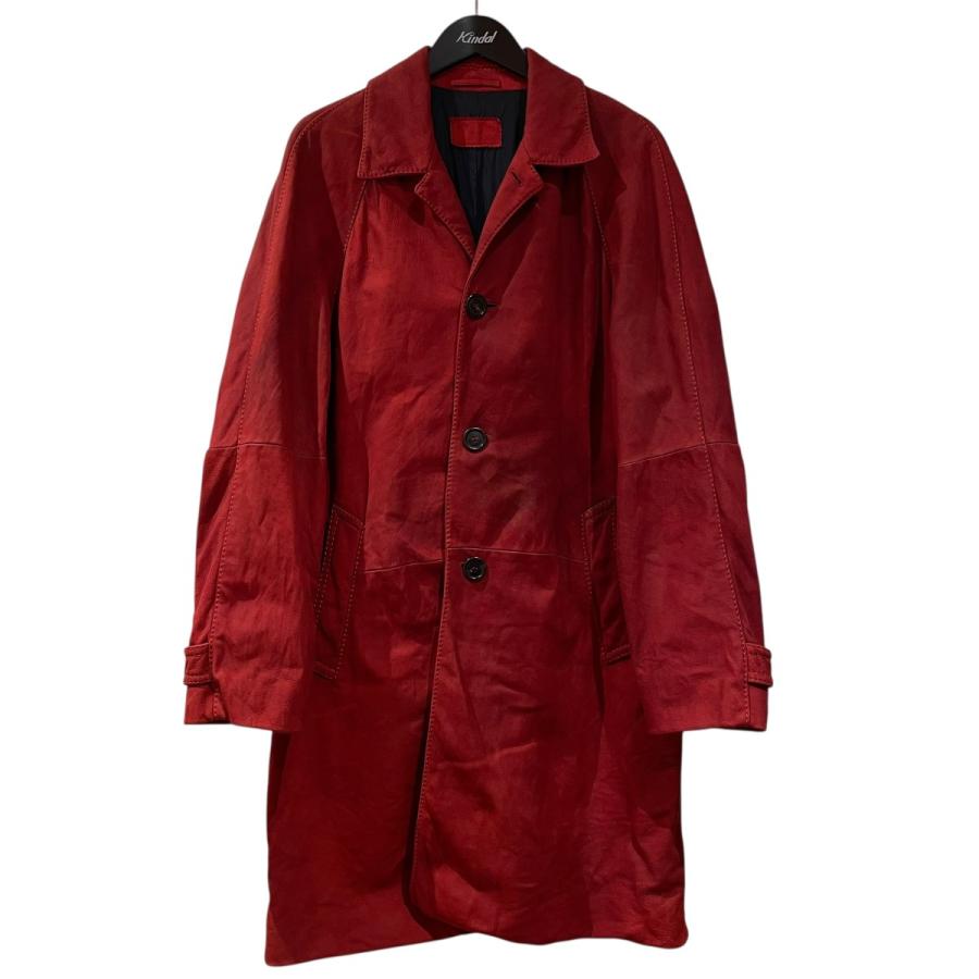 PRADA 24AWレザーカラー オーバー サイズジャケット コート XS 24AWトレンド必須アイテム《PRADA》チェックジャケット (PRADA