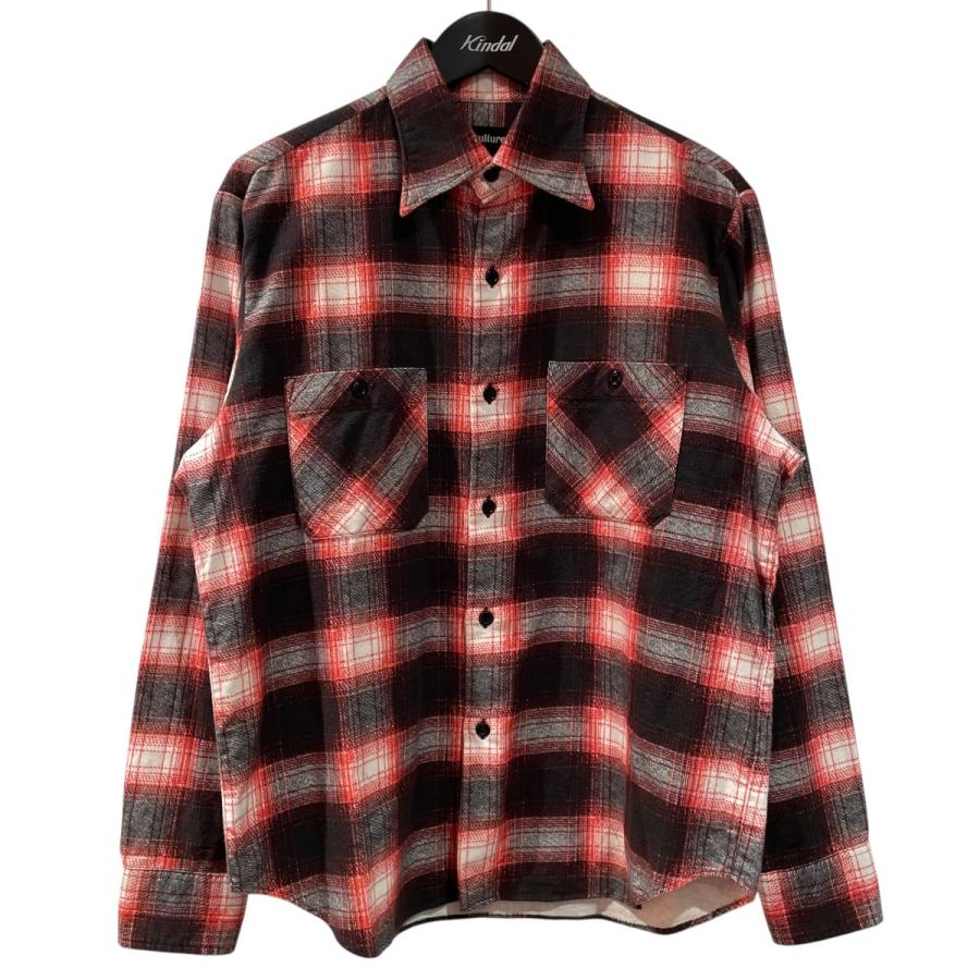 サブカルチャー Subculture OMBRE CHECK SHIRT 長袖シャツ レッド