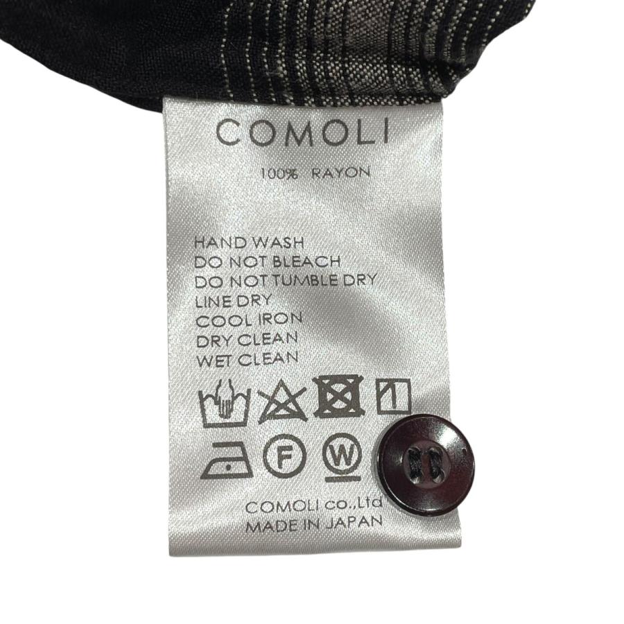 COMOLI（コモリ） レーヨンチェック オープンカラーシャツ チェック