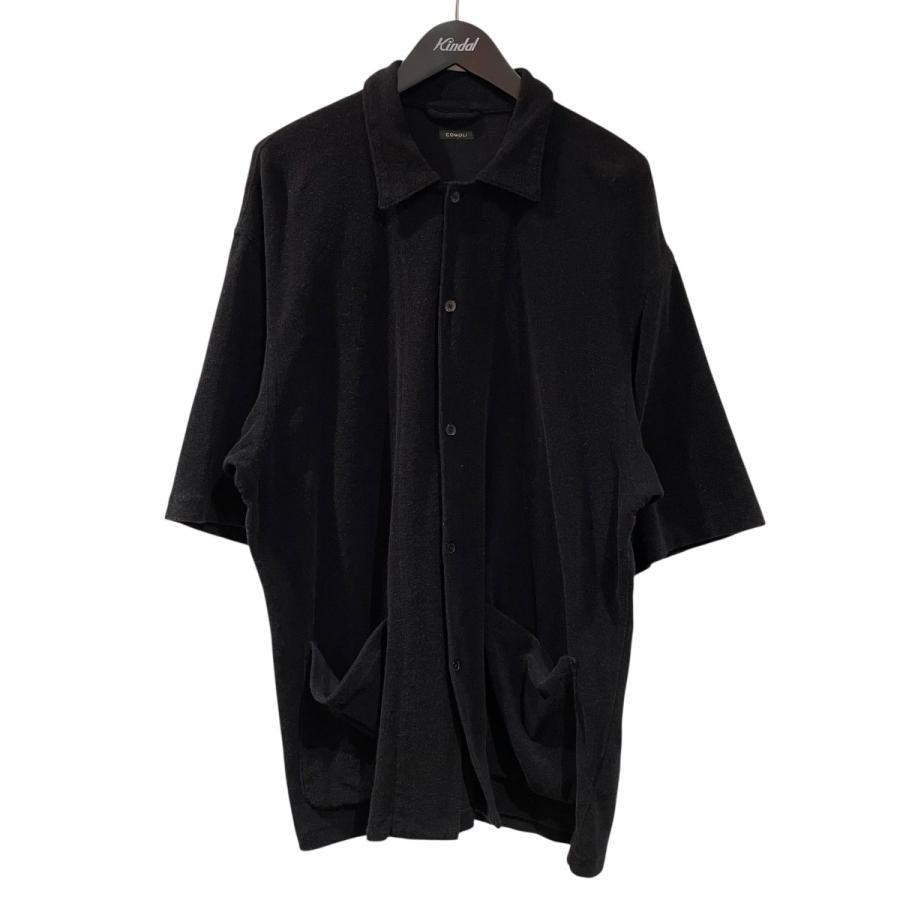COMOLI（コモリ） COMOLI C CA パイル 半袖シャツ B01-05025 ブラック