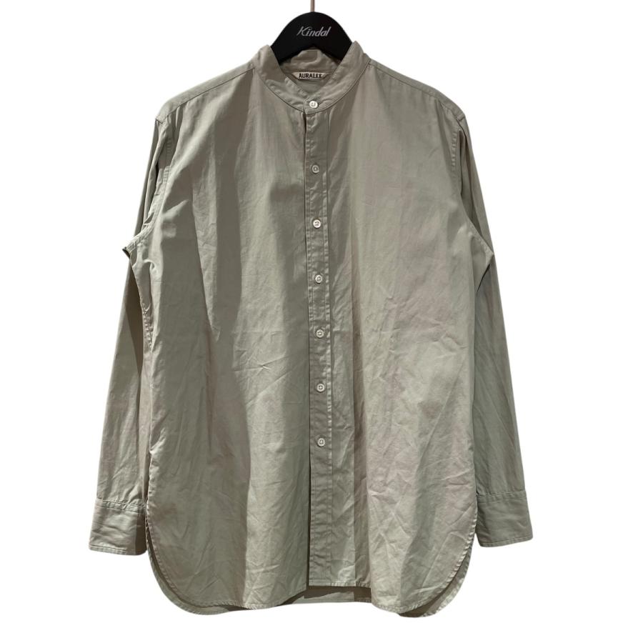 AURALEE バンドカラーシャツ A20SS04TN 日本製 オーラリー AURALEE（オーラリー） バンドカラー長袖シャツ A20SS04TN グリーン
