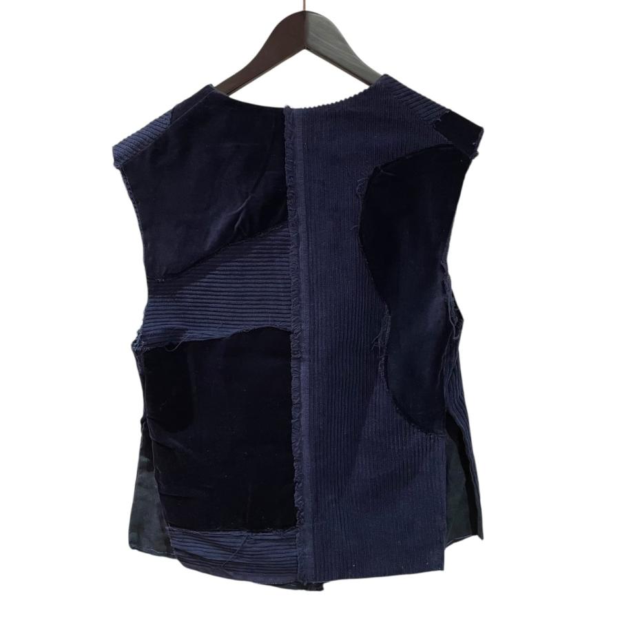 【新品】  OLUBIYI THOMAS / オルヴィトーマス | 2022AW | upcycled sheep skin vest シープスキン ボアベスト | 2 | バーガンディー | メンズ 値下げ】OLUBIYI THOMAS 22AW patched cotton velvet corduroy vest
