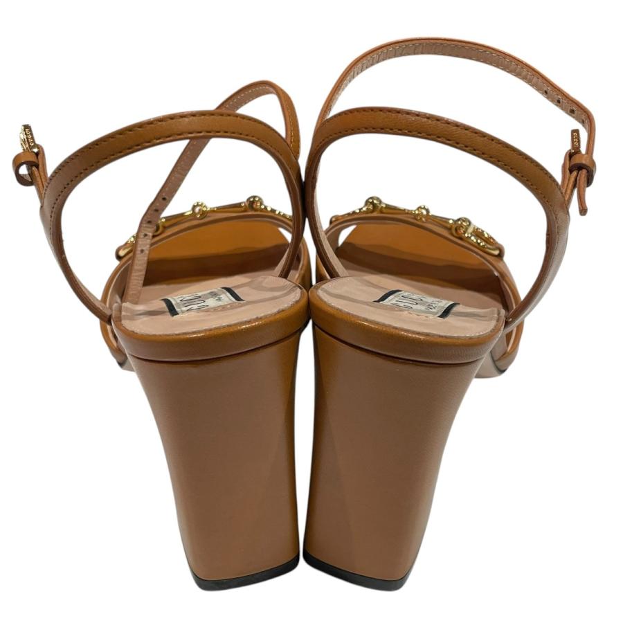 GUCCI グッチ　ミュール　サンダル　GG柄　ヒール　ロゴ　ブラウン　37C GUCCI（グッチ） 【値下げ】GUCCI ヒールサンダル ブラウン サイズ：36