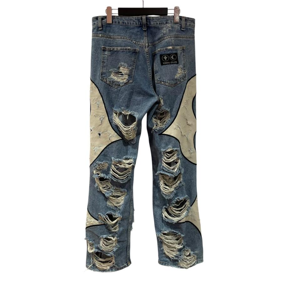 サグクラブ THUG CLUB ダメージ加工トライバル デニムパンツ