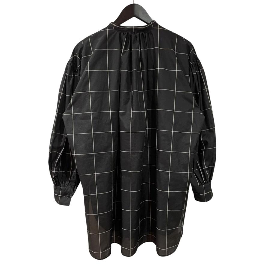 HYKE（ハイク） HYKE 22SS PLAID GATHER SHIR 長袖シャツ ブラック