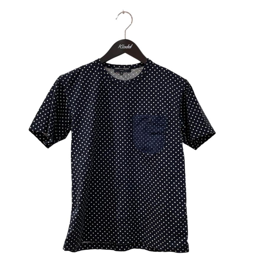 コムデギャルソンオム Tシャツ カットソー 半袖 クルーネック 水玉柄 M 黒 COMME des GARCONS HOMME コムデギャルソンオム クルーネックTシャツ