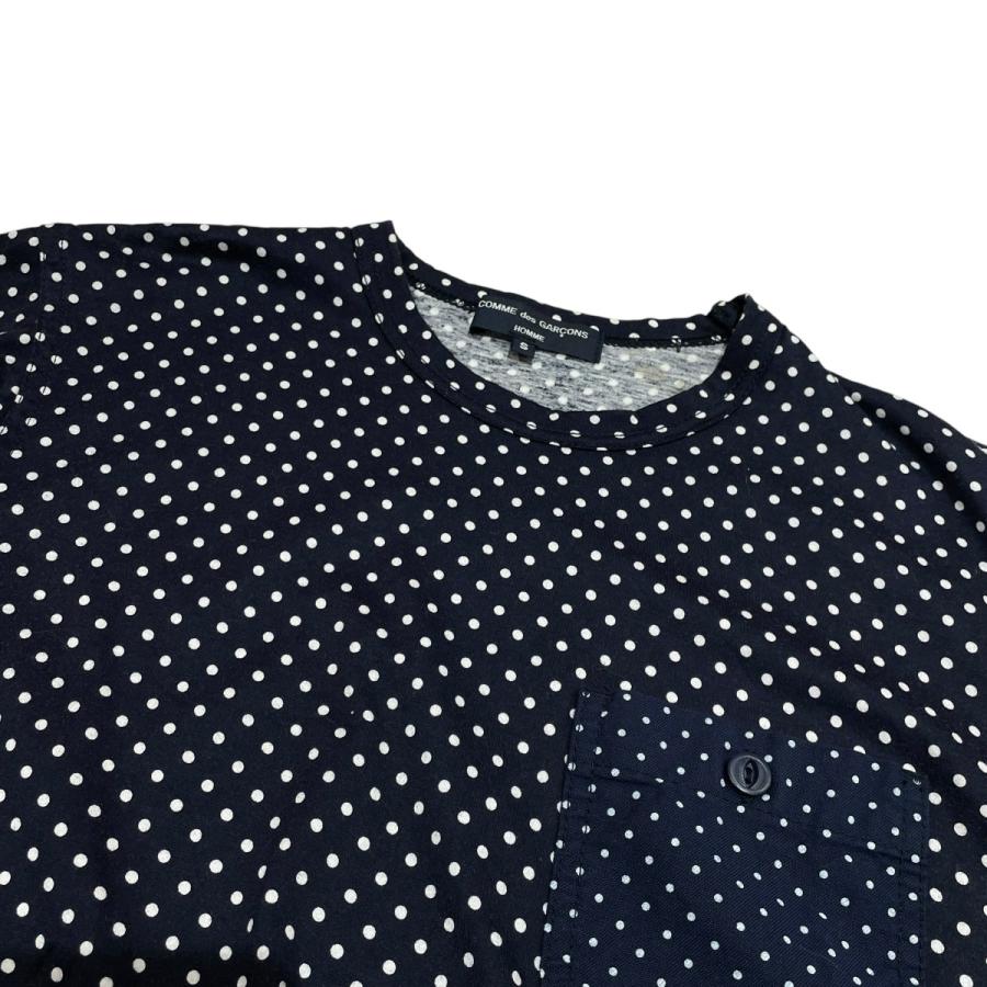 コムデギャルソンオム Tシャツ カットソー 半袖 クルーネック 水玉柄 M 黒 COMME des GARCONS HOMME コムデギャルソンオム クルーネックTシャツ