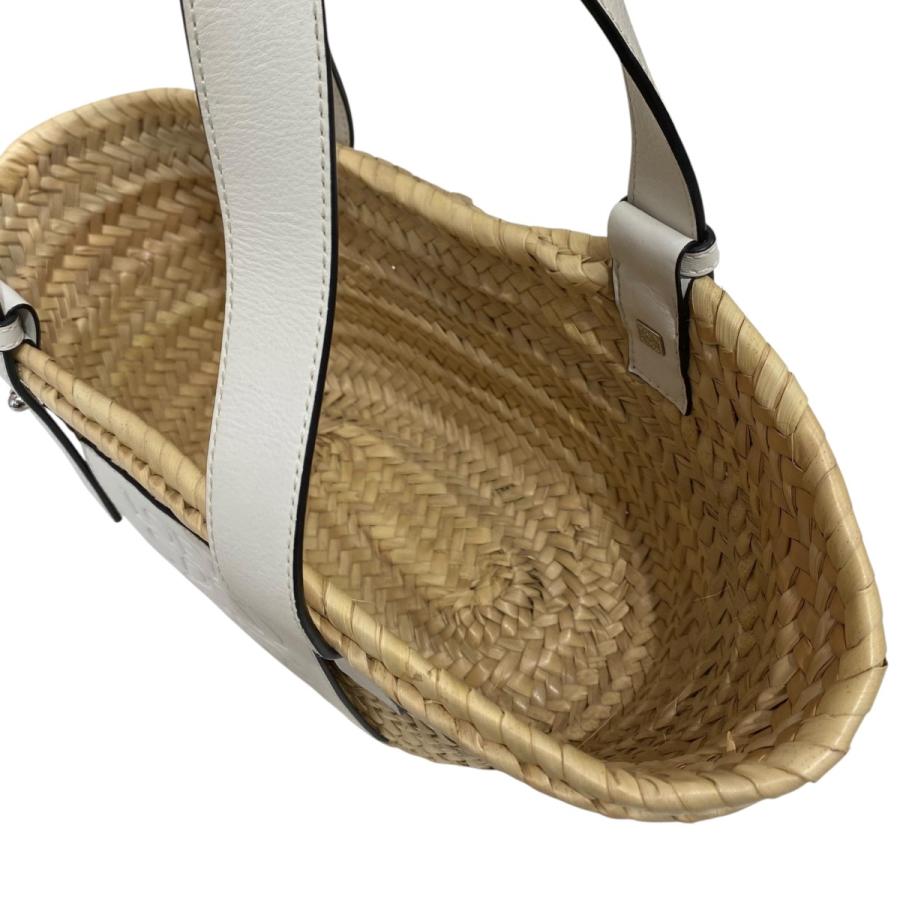 LOEWE（ロエベ） カゴバッグ バケットスモール ベージュ×ホワイト
