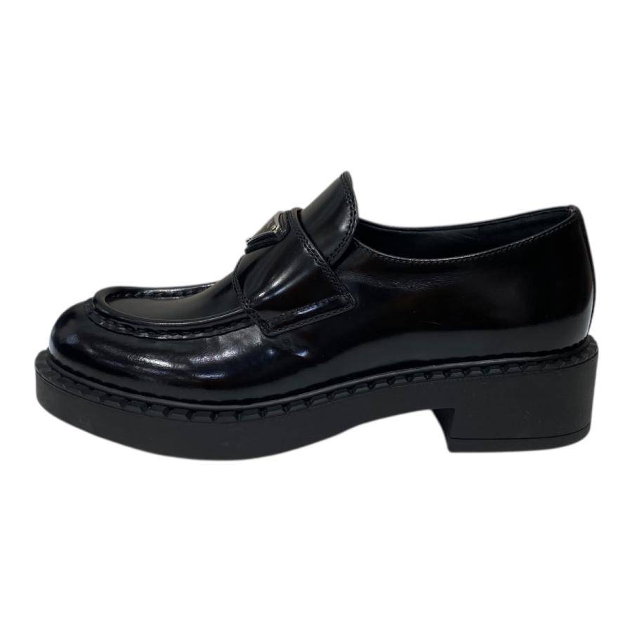 現行 美品✨ プラダ チョコレート トライアングルロゴ ローファー 25cm PRADA（プラダ） チョコレートローファー トライアングルロゴ 1D246M