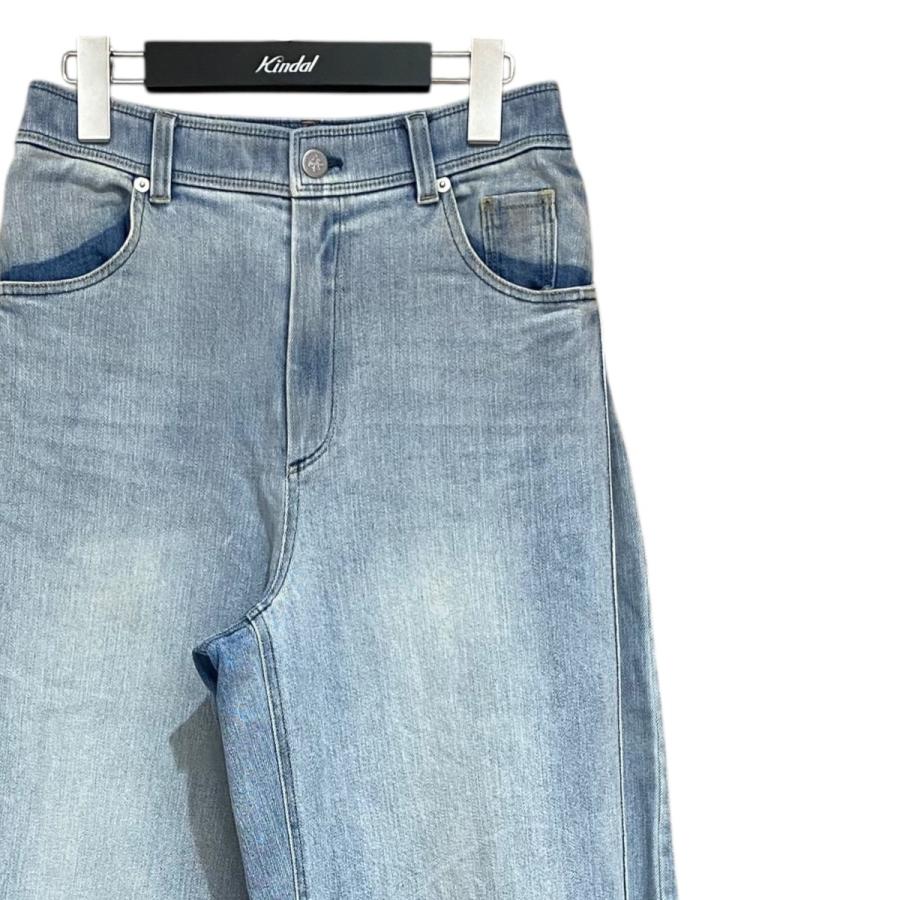 ブルーフロンセ BLUE FRONCE サイドプリーツカーブデニムパンツ