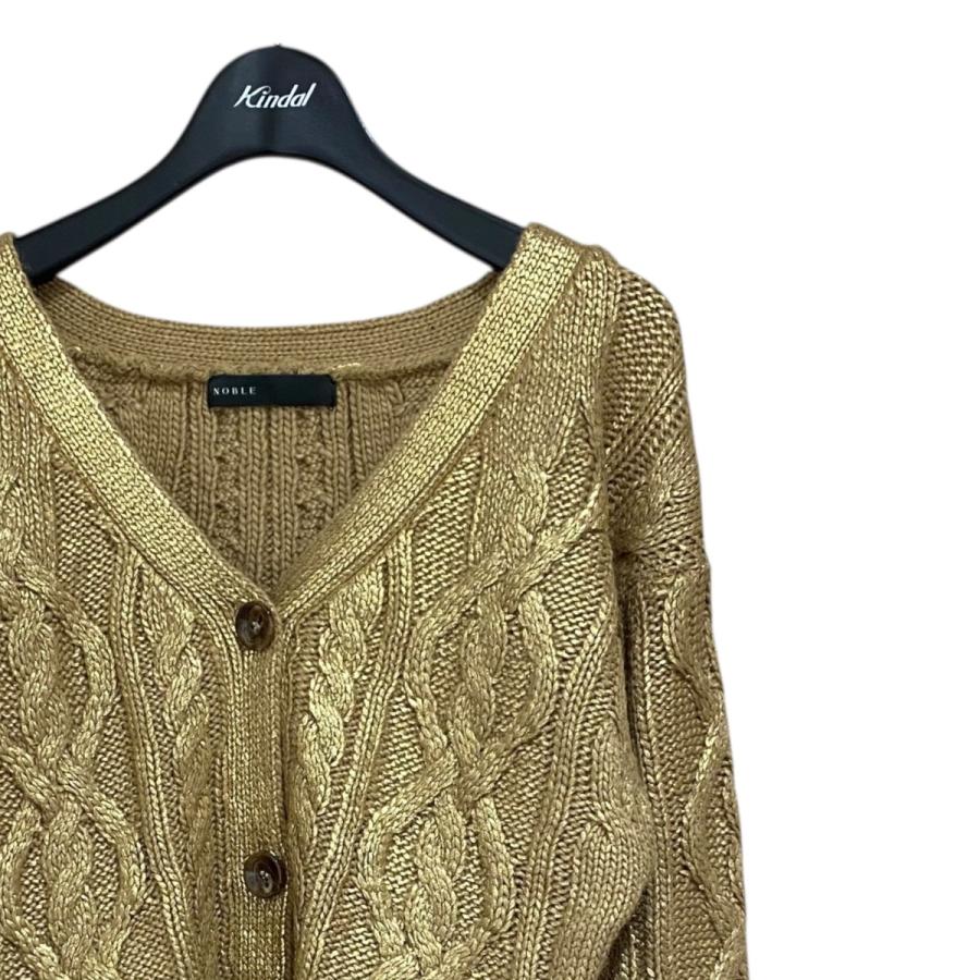 NOBLE（ノーブル） 箔プリントVカーディガン 22080240818030 ゴールド