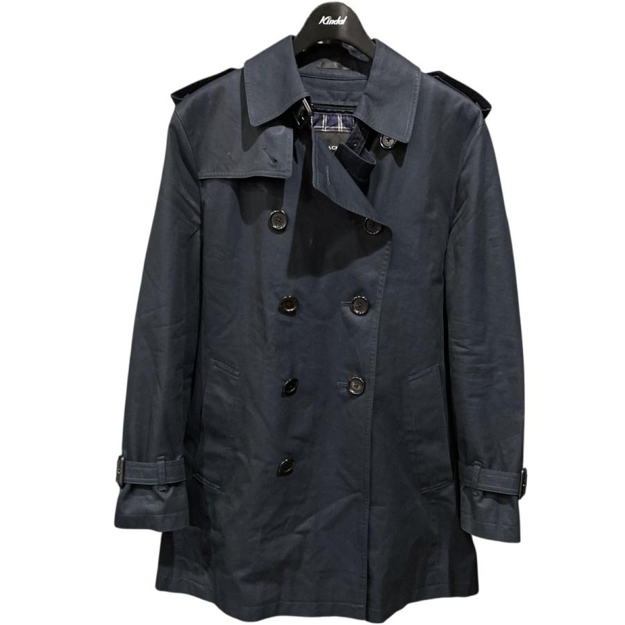 【美品 カシミヤ混】バーバリーブラックレーベル トレンチコート ノバチェック 黒 BURBERRY BLACK LABEL カシミア混 ノバチェック トレンチ