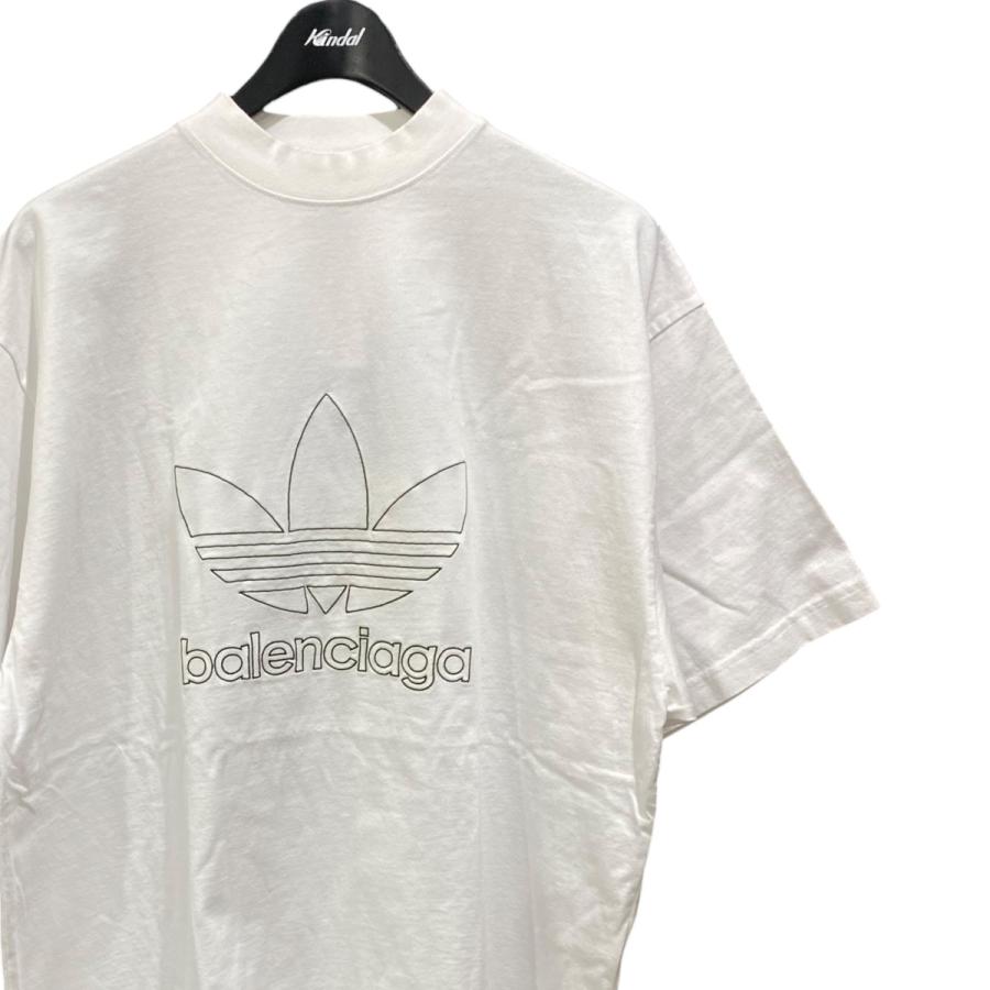 BALENCIAGA×ADIDAS コラボ 刺繍ロゴ 半袖Tシャツ L BALENCIAGA（バレンシアガ） 【値下げ】BALENCIAGA×adidas adidasロゴ
