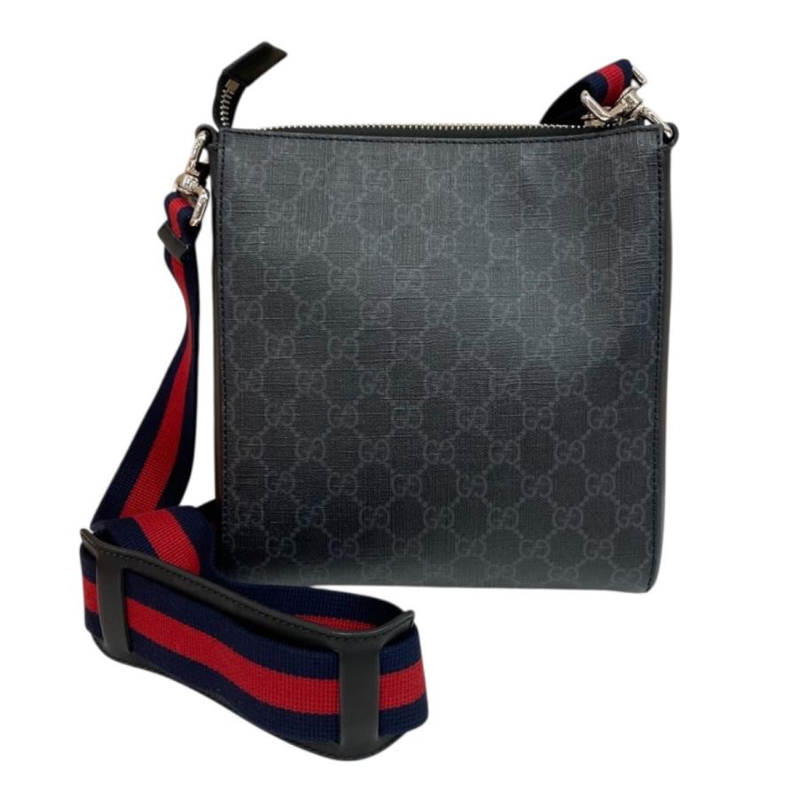 【極美品】GUCCI ショルダーバッグ GGスプリーム サコッシュ グッチ GUCCI（グッチ） GUCCI GGスプリームショルダーバッグ ブラック